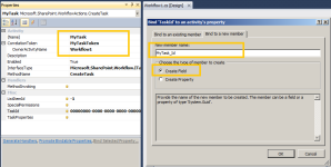 define the properties of the Task in the vs2010